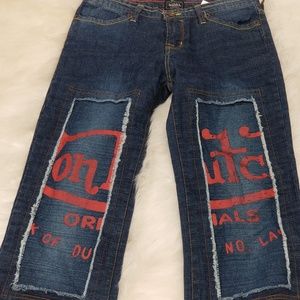 VON DUTCH Dark Wash Jeans w/Leg Labels, 28